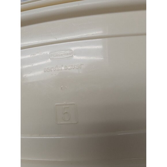 Vtg. Rubbermaid Servin' Saver Rectangle 4 cups #5 Almond Lid B - Picture 8 of 9